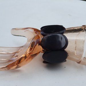 Bracelet Organic Tagua Nut Chocolate Stretch Brown